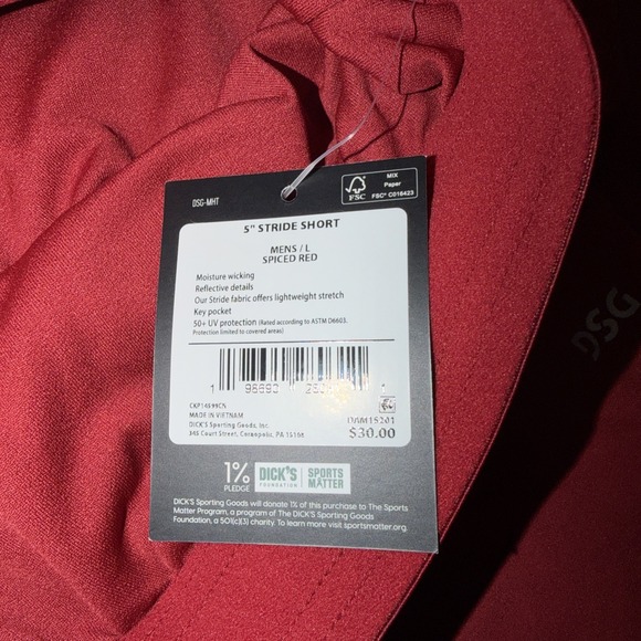 VRST Stride Running Shorts Mens Large Red Lined 5" Lightweight Stretch - Picture 5 of 5